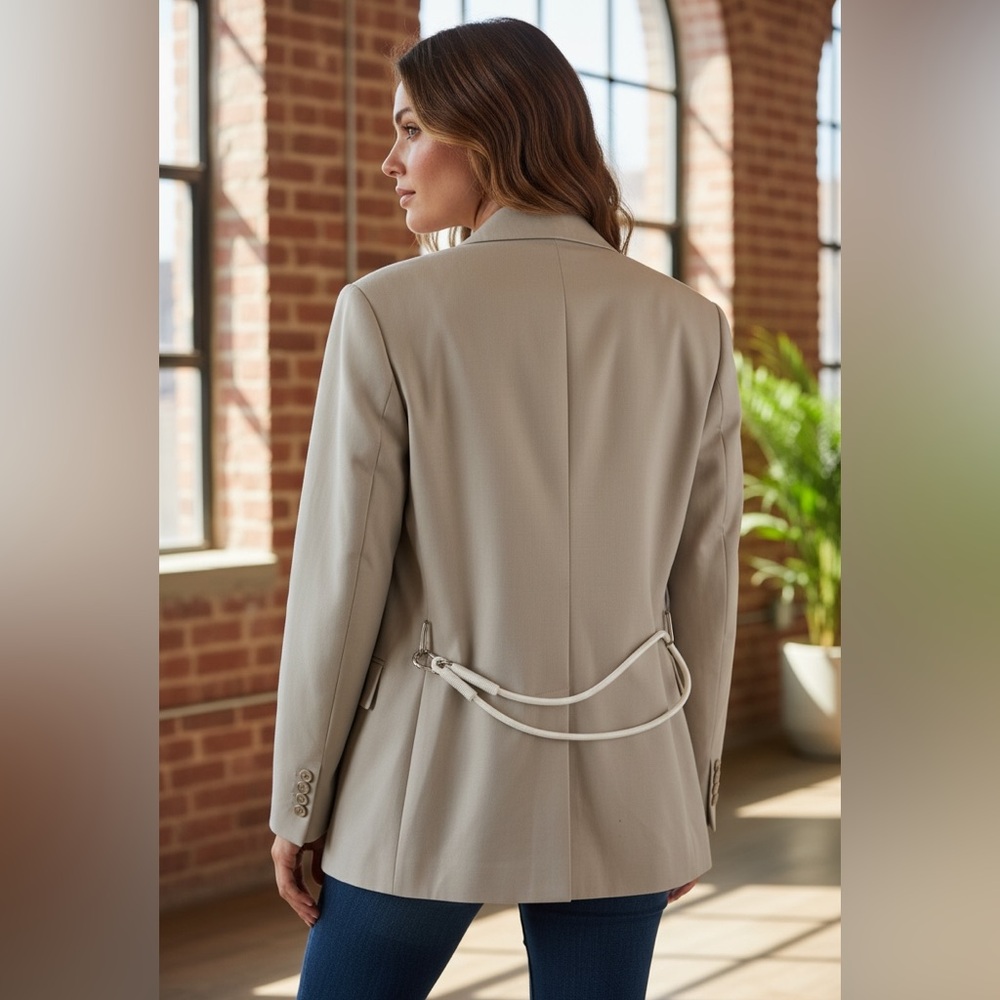 We-ar4 Virgin Wool Blend Light Sand Blazer size large
